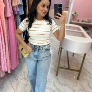 BLUSA EM MALHA CANELADA